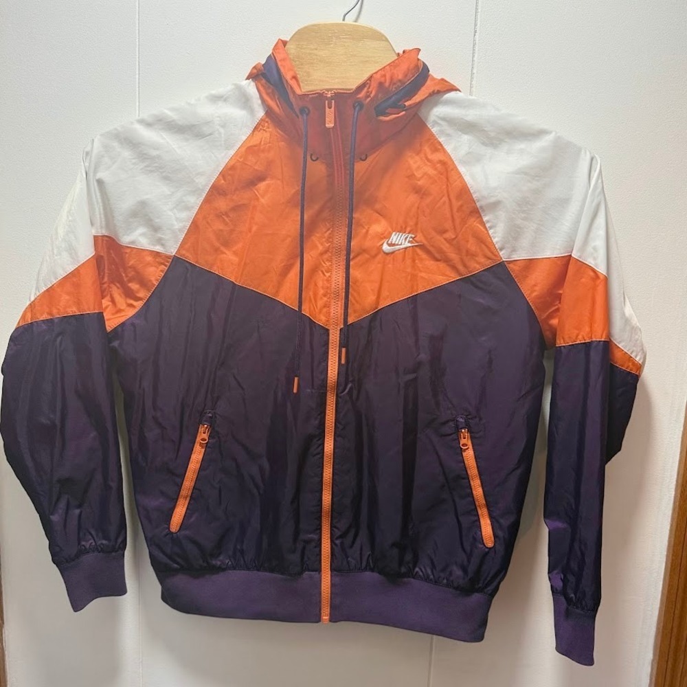 Nike Windrunner Hooded Windbreaker Jacket‎ Orange Purple White Mens Small